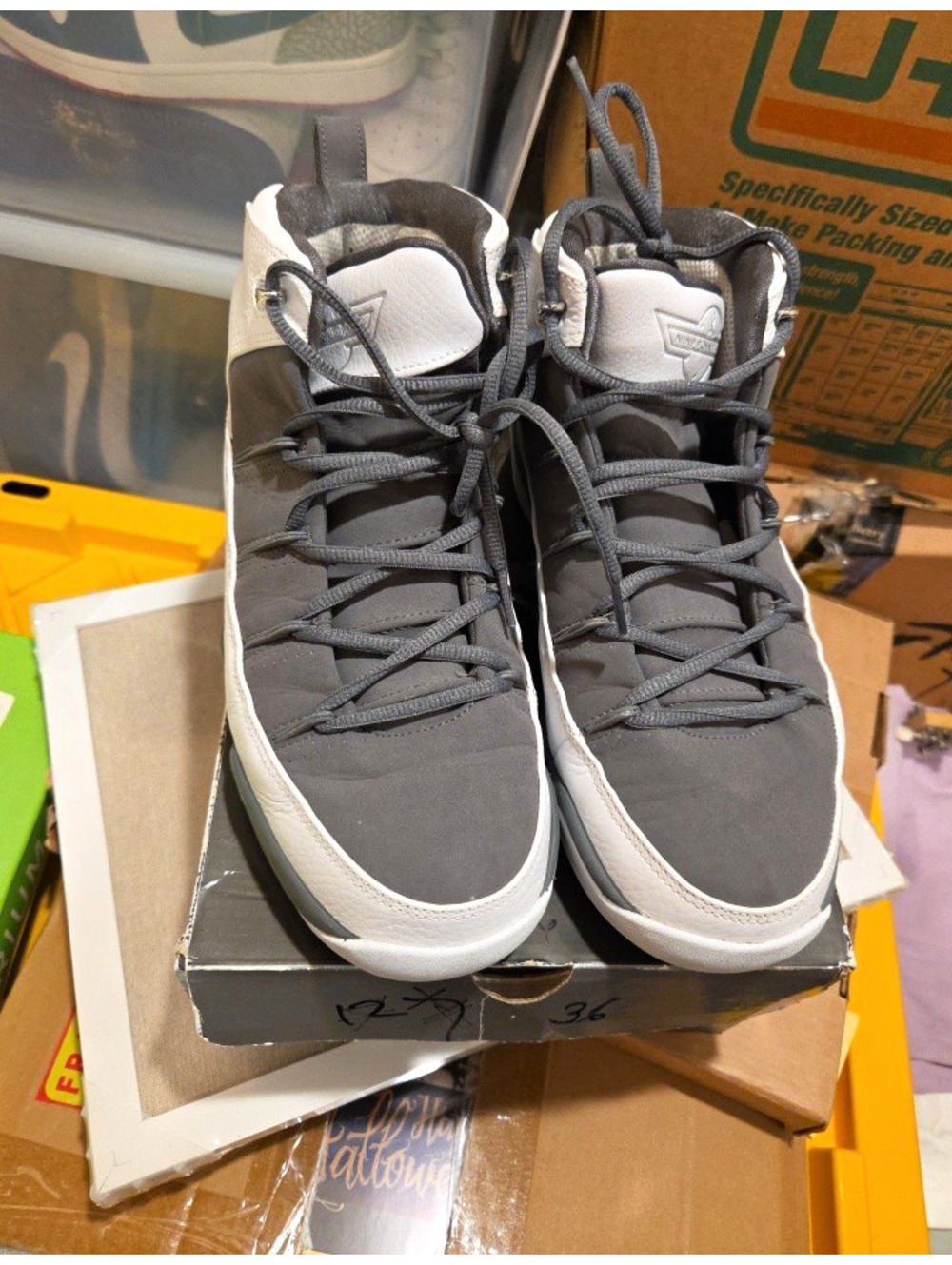Jordan V.5 Team Men's Mid Top Basketball Sneakers Gray/White Style 314308-162